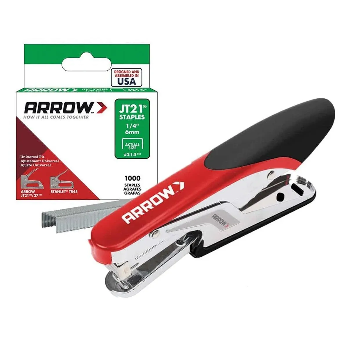 ARROW P21 LIGHTWEIGHT PLIER STAPLER, UP TO 20 SHEETS A TIME JT21 1/4 IN. STAPLES