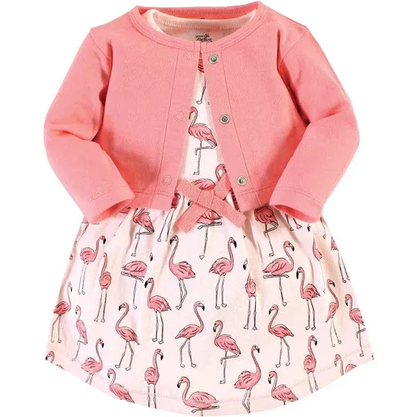 Touched by Nature Organic Cotton Dress and Cardigan, Pink Flamingo