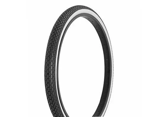 Bike Tire, Bicycle Tire 24 x 1-3/4 S7 Black/White Side Wall FR-120A. 24" Brick Tire 24 inch by 1-3/4 inch.