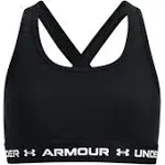 Under Armour Crossback Mid Solid Sports Bra - Girls - Black/White