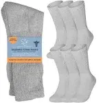 Special Essentials 6 Pairs Non-Binding Cotton Diabetic Crew Socks With Extra Wide Top For Men and Women