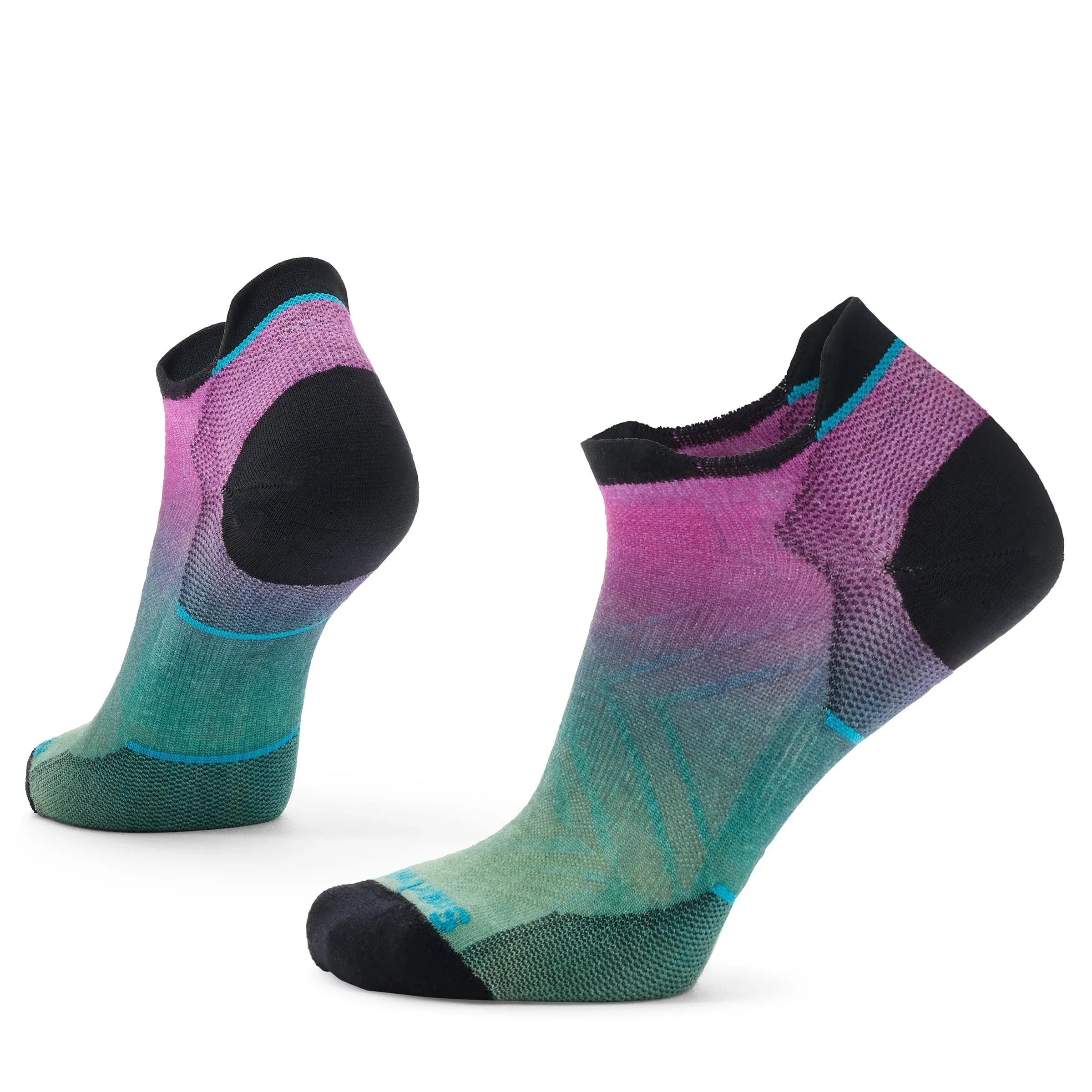 Smartwool Women's Run Zero Cushion Ombre Print Low Ankle Socks Emerald Green / M