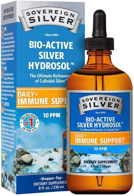 Sovereign Silver Bio-Active Silver Hydrosol- Colloidal Silver Liquid - 2oz - Dropper