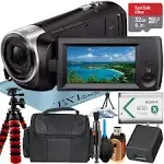 Sony HDR-CX405 Handycam HD Video Recording Camcorder with SanDisk 32GB Micro Memory Card + Case + Tripod Accessory Bundle