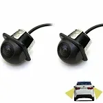 EKYLIN Pair Car Auto 20mm Hole Drilling Side View Camera Side Mirror Mount Reverse Mirrored Image with No Parking Assistance Lines Cam Safe Turning