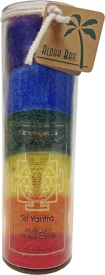 Aloha Bay Unscented Chakra Jar Rainbow Sri Yantra Candle (826792)