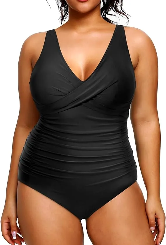 Yonique Plus Size Swimsuit One Piece Bathing Suits for Women Tummy Control Slimming Swimwear