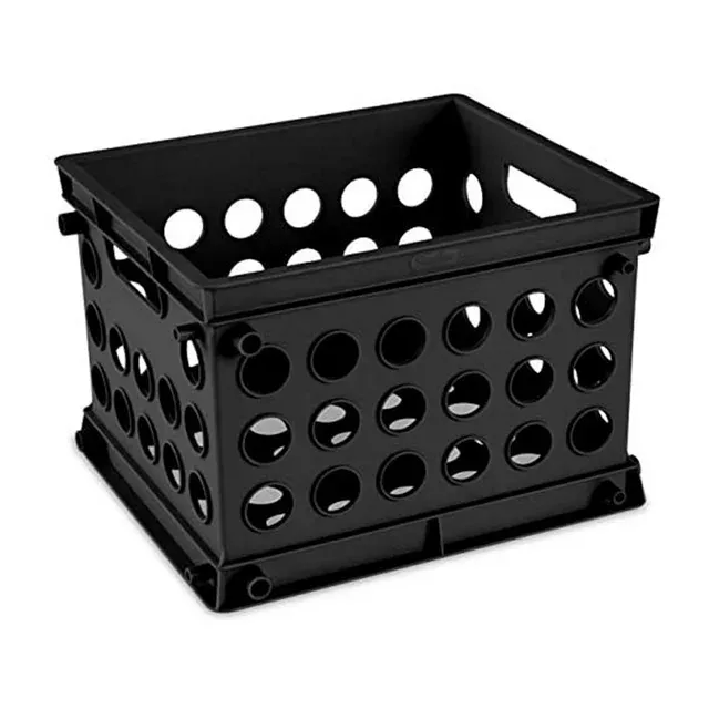 Sterilite 16959012 Stackable Storage Mini Crate Box Set, Black, 36 Pack