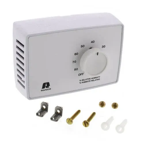 Ranco J10-809W Dehumidistat w/ 20-80% Relative Humidity Range (White ...