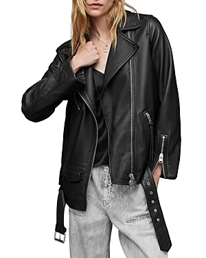 Allsaints Women's Billie Leather Biker Jacket - Black - Size S