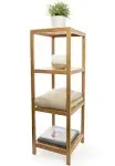 DECOMIL - 4 Tier Standing Bamboo Shelf | Freestanding Bathroom Shelf | Multifunctional Storage Rack