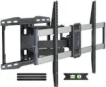 Weatherproof Outdoor TV Mount for 47-84 inch TV, Full Motion TV Wall Mount TV Bracket with Smooth Swivel Tilt Extension Leveling, Hold TV Up to