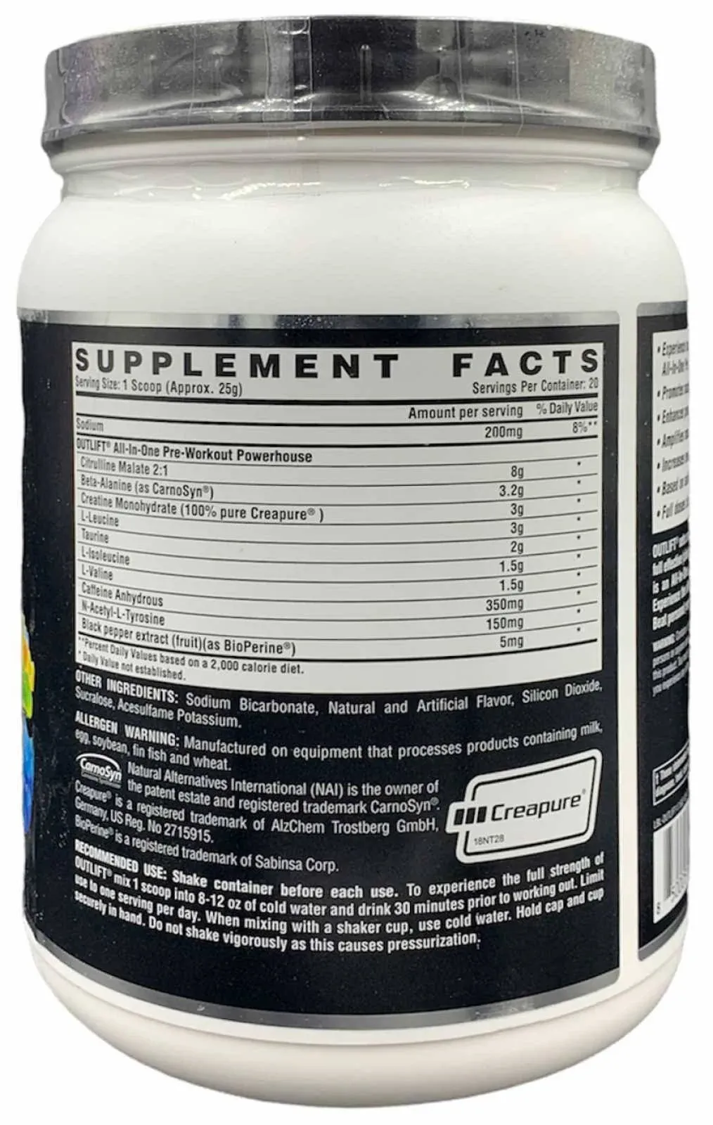 Nutrex Outlift Clinically Dosed Pre Workout Powder with Creatine, Citrulline, BCAA, Beta Alanine, Caffeine | Energy, Power, Pump Preworkout Supplement | Gummy Bear 30 Serving