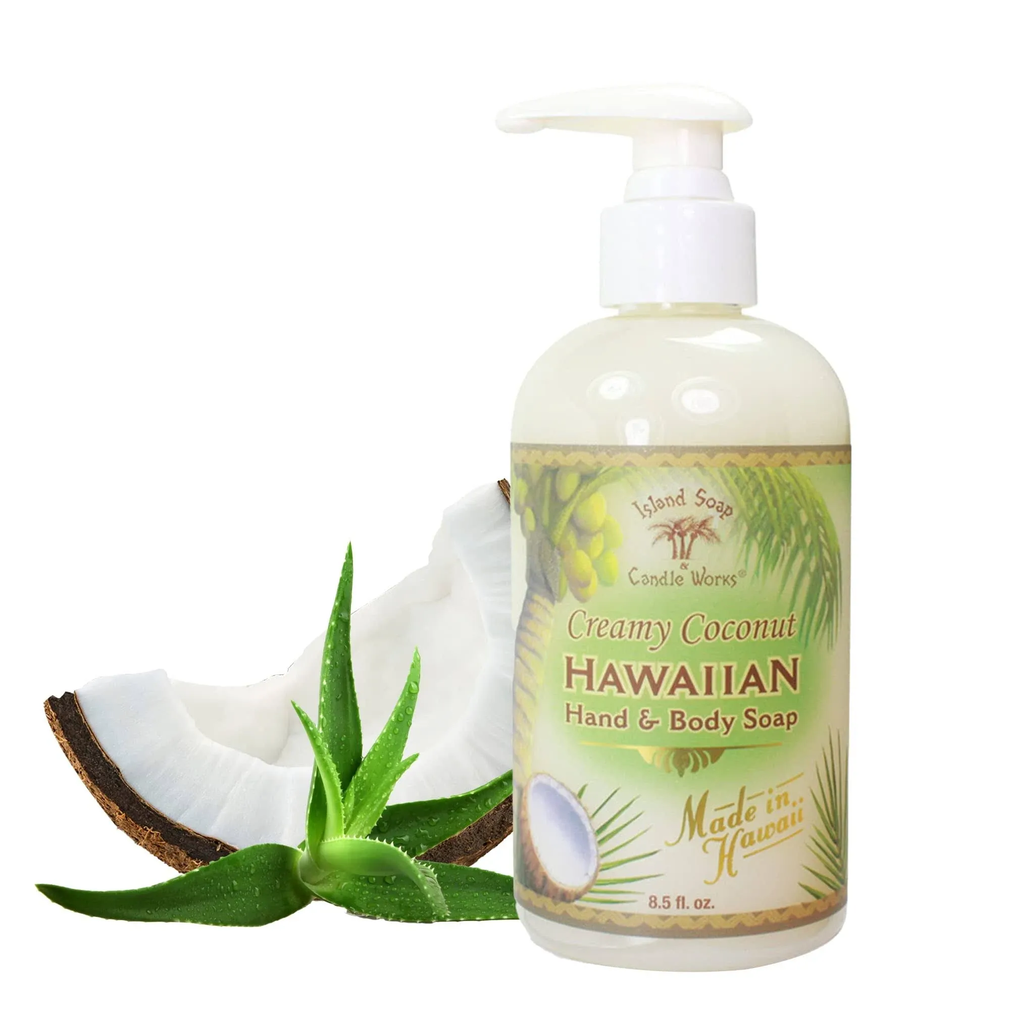 Island Soap & Candle Works Hawaiian Hand and Body Soap, Coconut