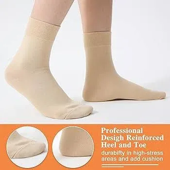 ATBITER Women's Thin Dress Socks,Soft Cotton Ankle Crew Calf Socks for Business Trouser Casual (6-Pairs Present Box)