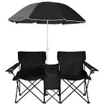 Portable Folding Picnic Double Chair W/umbrella Table Cooler Beach Camping Turquoise