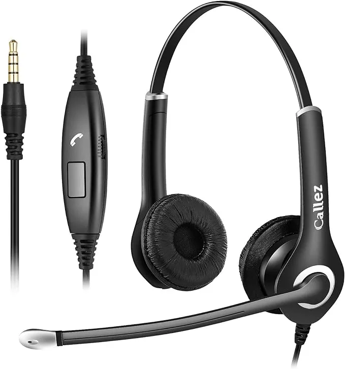 Computer Headset with Microphone for Cell Phone Laptop PC Tablet, 3.5mm CeLL L