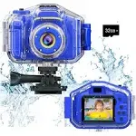 Agoigo Kids Waterproof Camera Toys for 3-9 Year Old Boys Girls Christmas Birthday Gifts HD Children's Digital Action Camera 2 inch Screen with 32gb