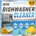 Active Dishwasher Cleaner and Deodorizer Tablets 24 Pack