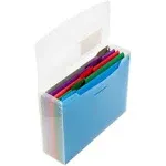 JAM PAPER Storage Box with Colored Files - 12.5 x 9.5 3.5 - Box Sold Individually & 5 Files