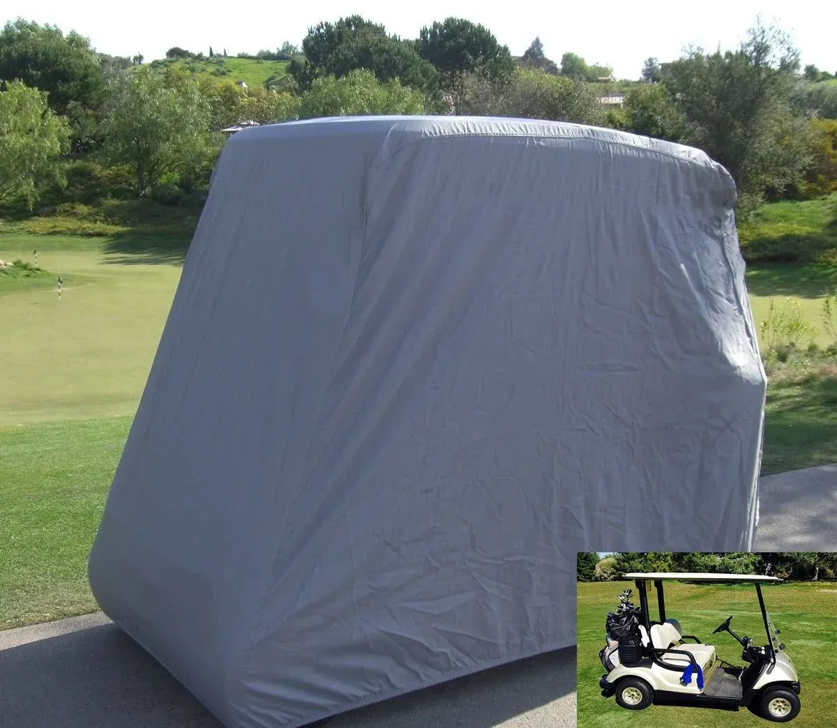 Lmeison Golf Cart Cover Club Car Covers 2 Passenger Waterproof Golf Cart Storage Accessories Fits EZ GO and Yamaha