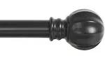 Ivilon 1 inch Curtain Rod with Ball Finials - 28 to 48 inch, Black