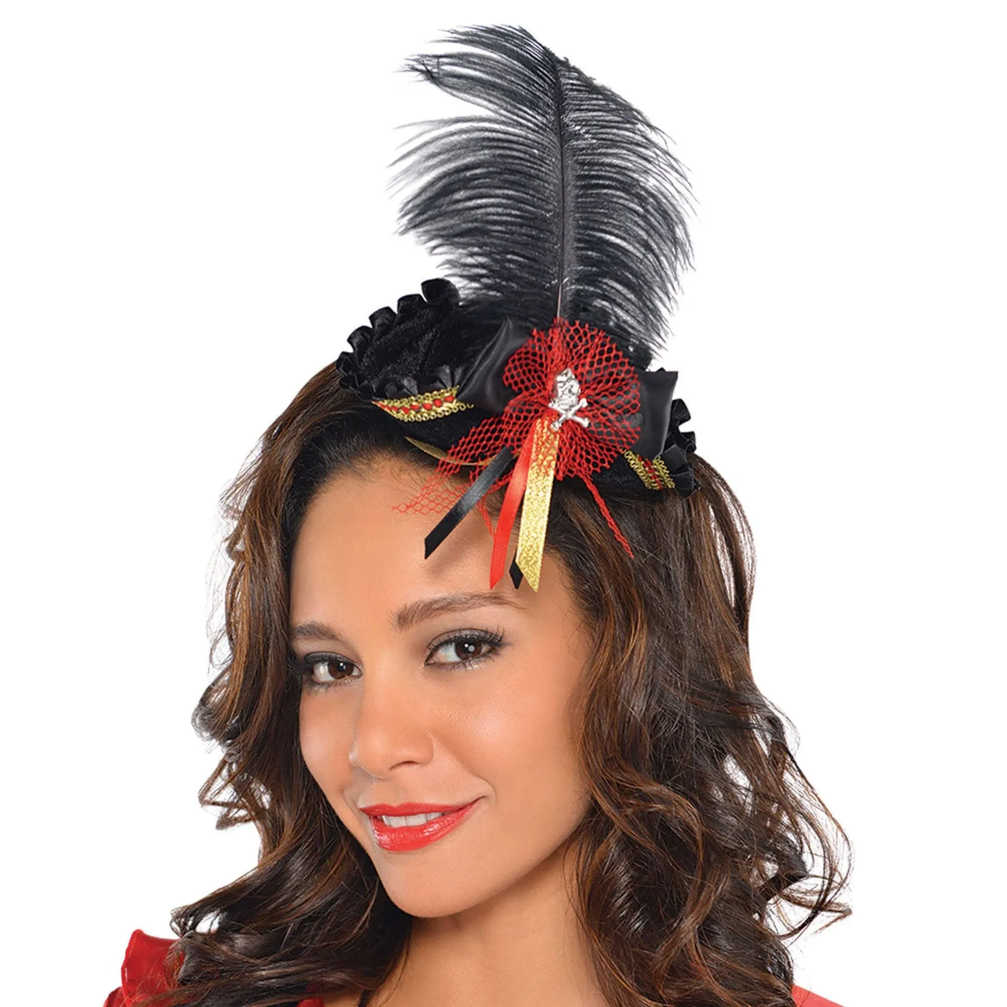 Pirate Mini Tricorn Hat W/Feather | 1ct