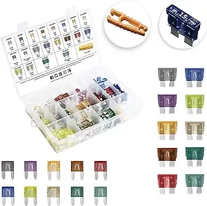 MulWark 220pc Assorted Standard Auto Car Truck Blade Fuses Set- 2A 3A 5A 7.5A 10A ...