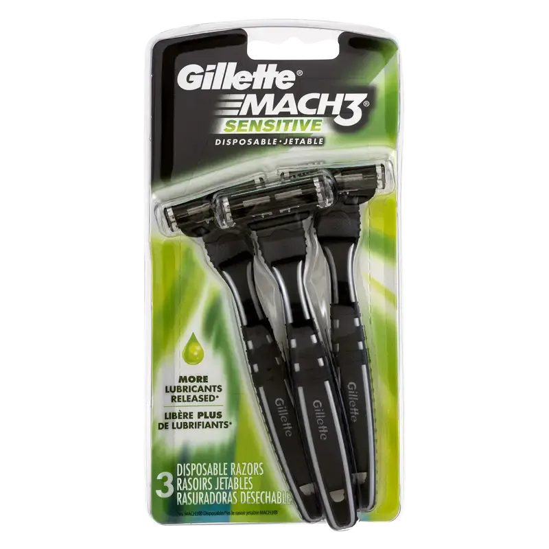 Gillette Mach3 Sensitive Disposable Razors - 3 count