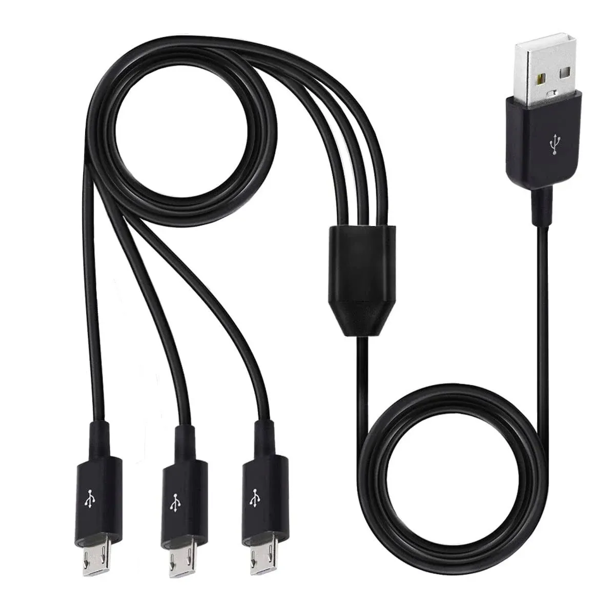 Herfair Micro USB Splitter Cable 1 to 3 Micro USB Cable Charging Cord USB 2.0