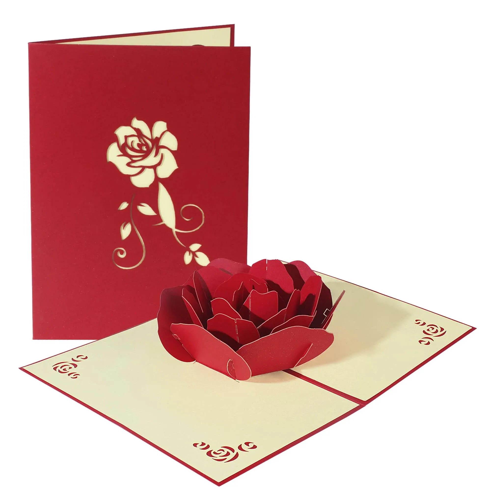 Valentines Pop-Up Red Rose Card, 3D Pop-Up Greeting Cards, for Valentine&#039;S Day,