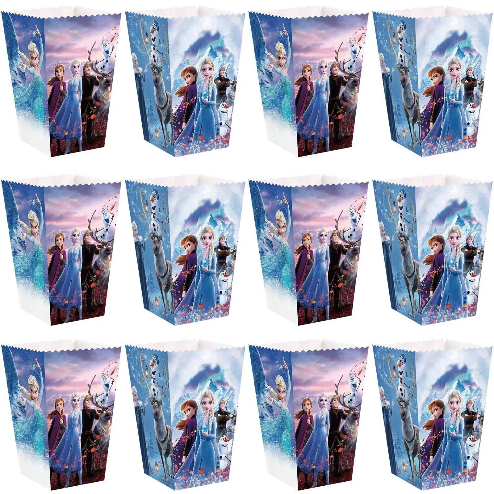 24 PCS Frozen Party Popcorn Boxes, Frozen Party Favor Boxes Frozen Candy Boxes for Kids Birthday Party Supplies