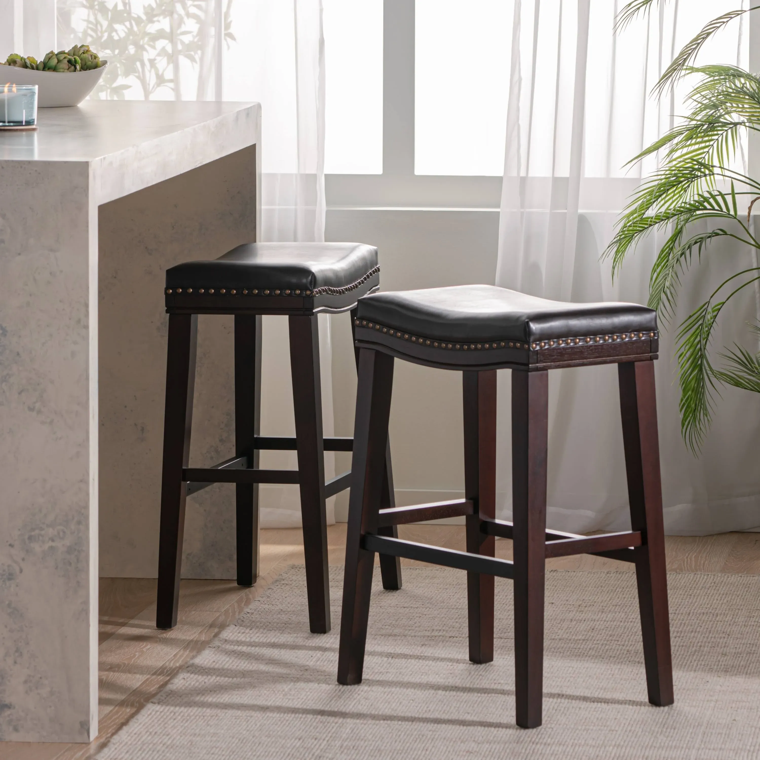 Christopher Knight Home Kainu Barstool, Brown + Dark Brown