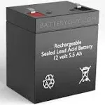 BatteryGuy Shr7-12 Replacement 12V 5.5AH SLA Battery Brand Equivalent Rechargeable, High Rate - Qty of 1