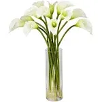 Mini Calla Lily Silk Flower Arrangement Nearly Natural