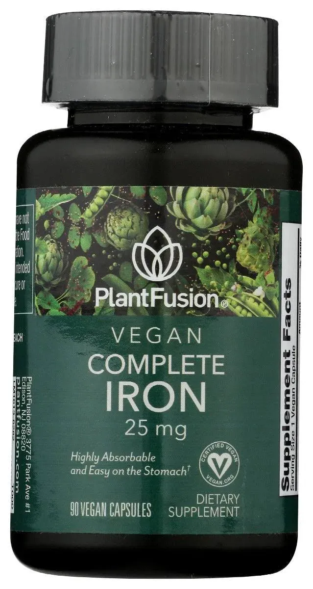 Plantfusion Complete Iron, Vegan, 25 mg, Capsules - 90 capsules