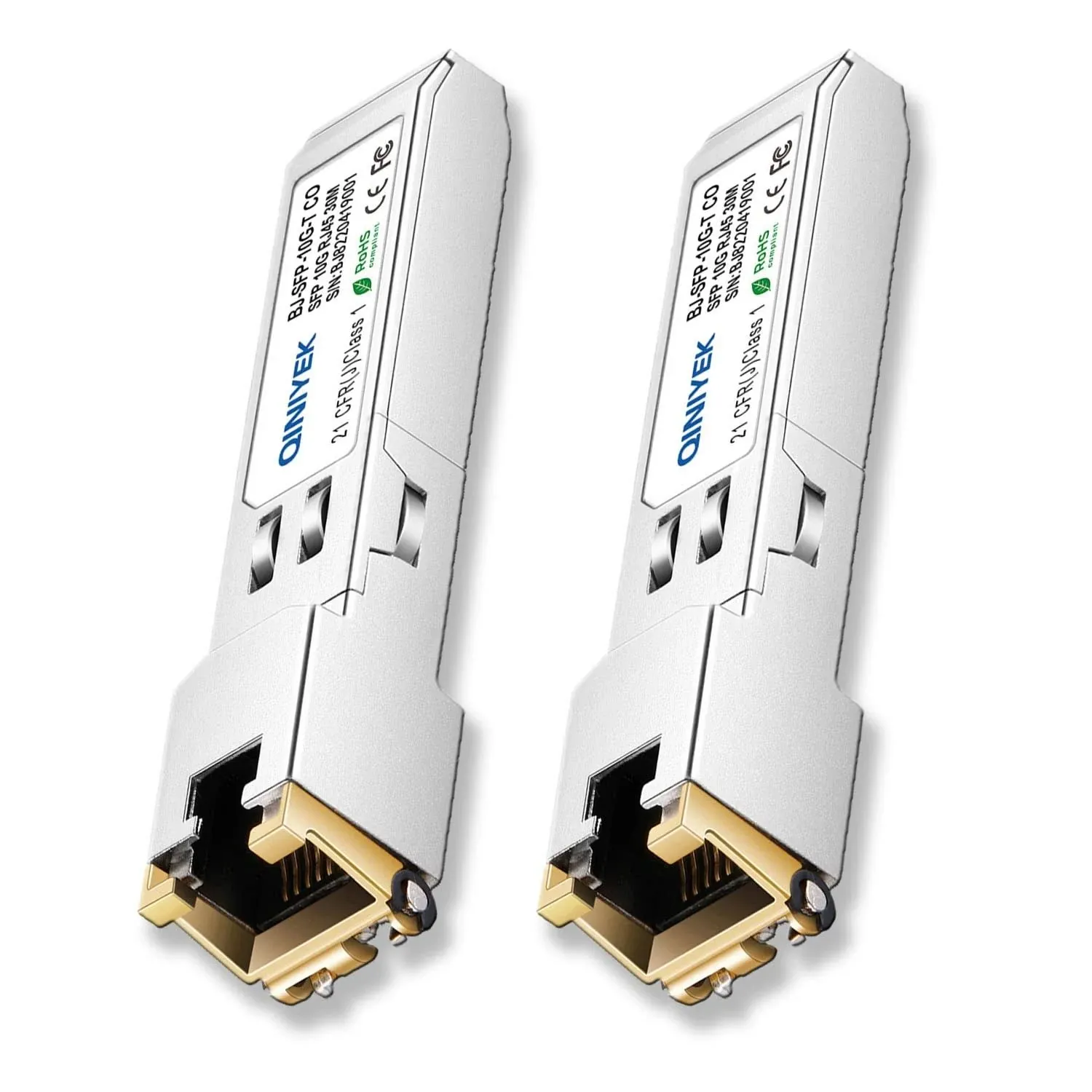 [2 Pack] 1.25/2.5/5/10G SFP+ to RJ45 Transceiver, Copper SFP+ Module, Cat.6a/7, Up to 30m, for Cisco SFP-10G-T-S, MikroTik S+RJ10, Ubiquiti UF-RJ45-