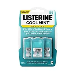 Listerine Cool Mint PocketPaks Portable Fresh Breath Strips - Cool Mint - 24-Strip Pack - 3 Pack