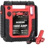 Acetek 1600 Amp Car Jump Starter Portable Battery Charger, 20000mAh Emergency Supply Power Pack (Up to 6L Gas or 6L Diesel Engine), 12V Auto Lead-Aci