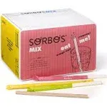 Sorbos Edible Straws, Flavor Mix Variety, Chocolate, Lemon, Lime, Strawberry, Individually Packaged, No PFAS, No Allergens, No Gluten, 7.4 inches long (Pack of 200)