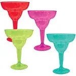 Amscan Fiesta Colors Margarita Plastic Glasses - 11 Oz. Pack of 20