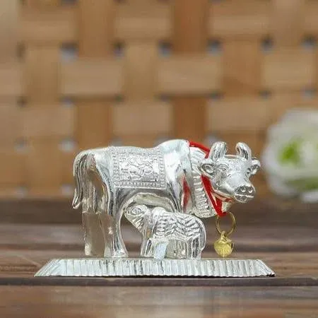 Cow and Calf Idol Kamdhenu Gau Mata Figurine