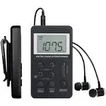 AM/FM Personal Portable Radio, Pocket Radio with Digital Tuning LCD Display, ...