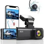 REDTIGER F7N Dash Cam 4K with WiFi GPS Front 4K/2.5K and Rear 1080P Dual Dash Camera for Cars,3.18" Display Dashcam,170° Wide Angle Dashboard Camera Recorder,Parking Monitor,Support 256GB Max