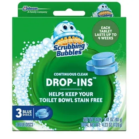 Scrubbing Bubbles Continuous Clean Drop-Ins, Blue Discs, 3 ct, 4.23 oz - 2 Pack, Size: Regular - 2 Pack