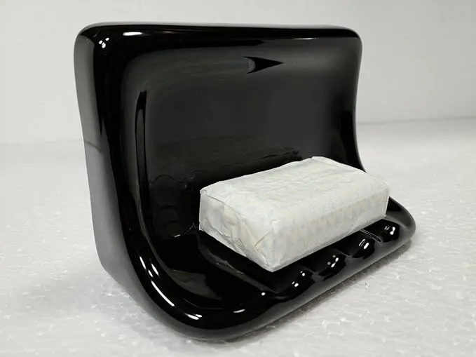 Black Ceramic Soap Dish Tray Shower Bathtub Vintage Mid Century Modern Kohler ...