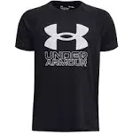 Under Armour Boys Hybrid Print Short Sleeve Shirt Black Size Small NWT- 1363281