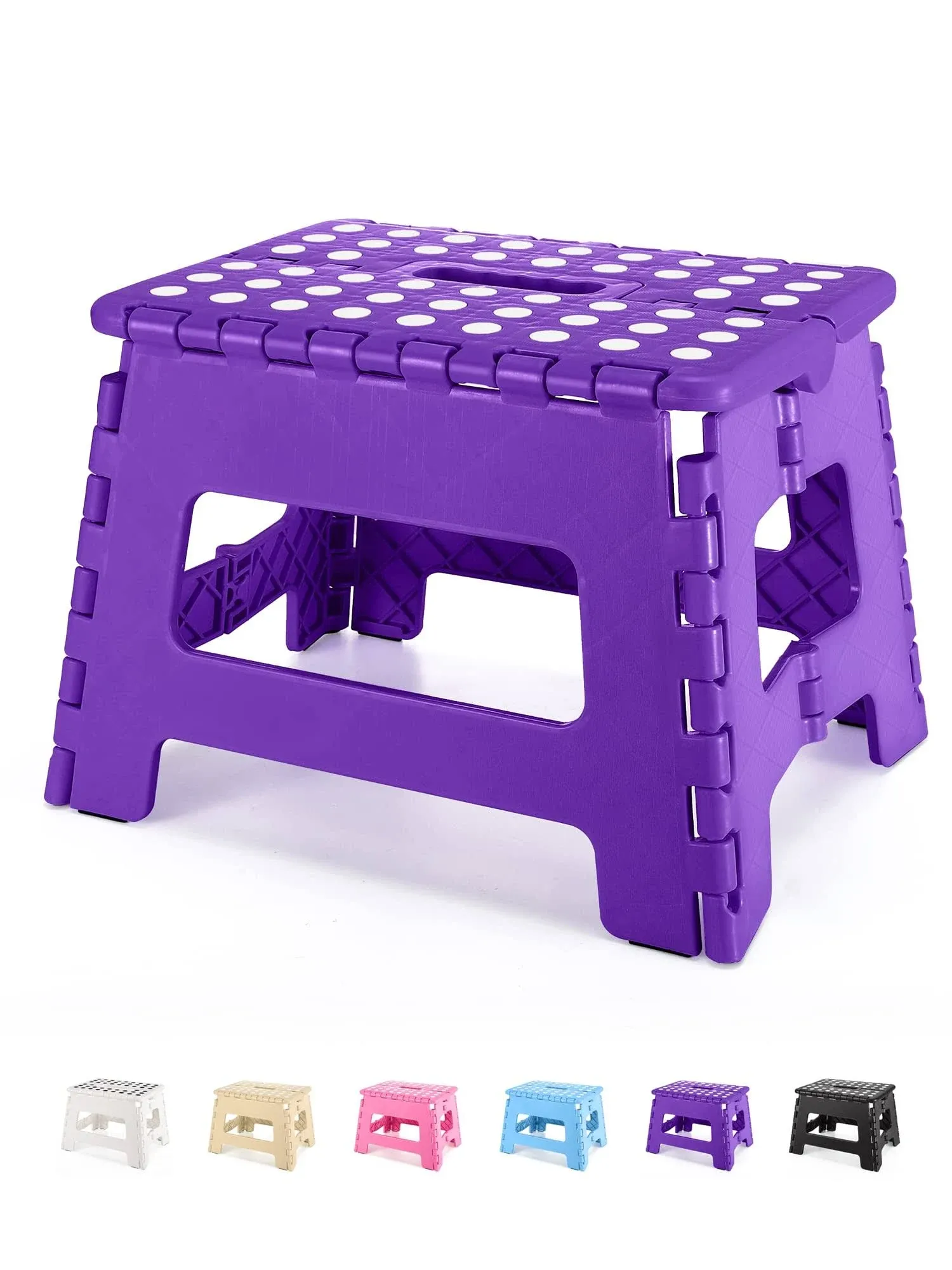 Dyforce Folding Step Stool 9", Durable Kids Step Stool, Heavy Duty Step Stools for Adults, Compact Foot Stools, Light-Weight Tod