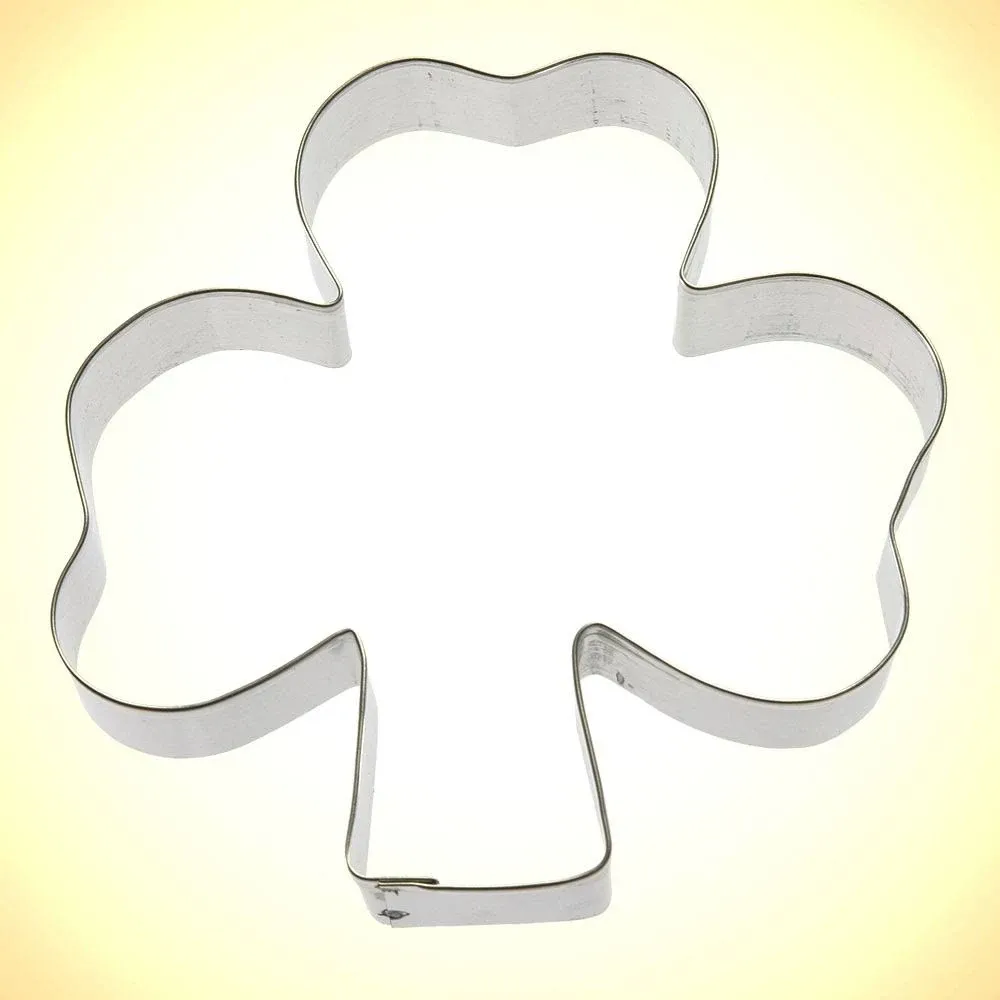 Foose Shamrock Cookie Cutter 5 Inch –Tin Plated Steel 5 Inch, Silver 