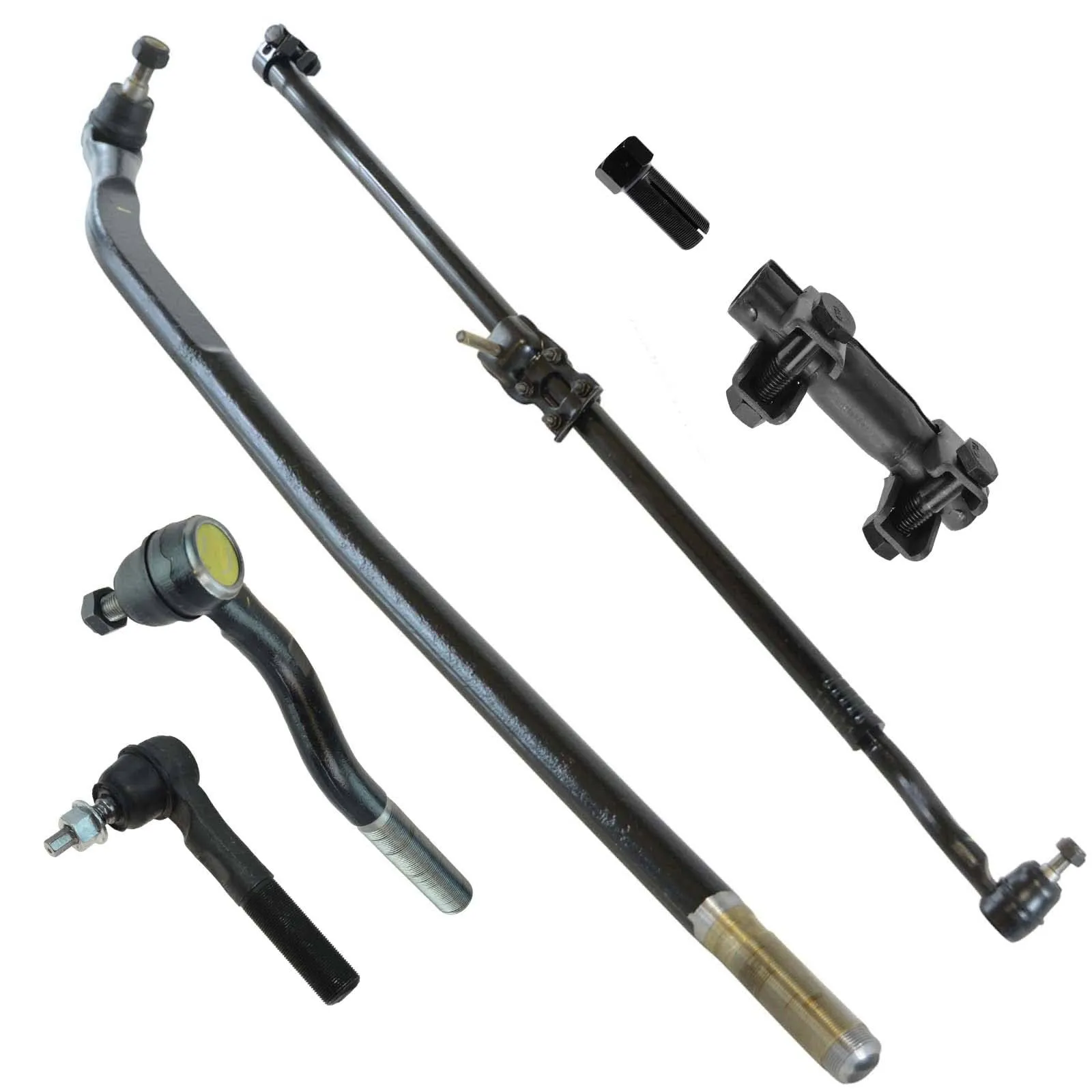 Front Inner and Outer Tie Rods with Idler and Pitman Arms and Drag Link (07-18 Jeep Wrangler JK)